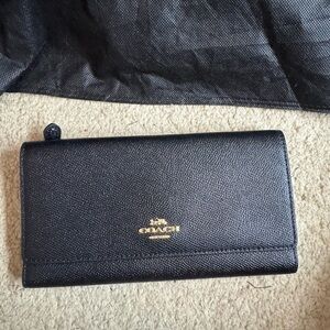 Coach Black Leather Key & Card Holder